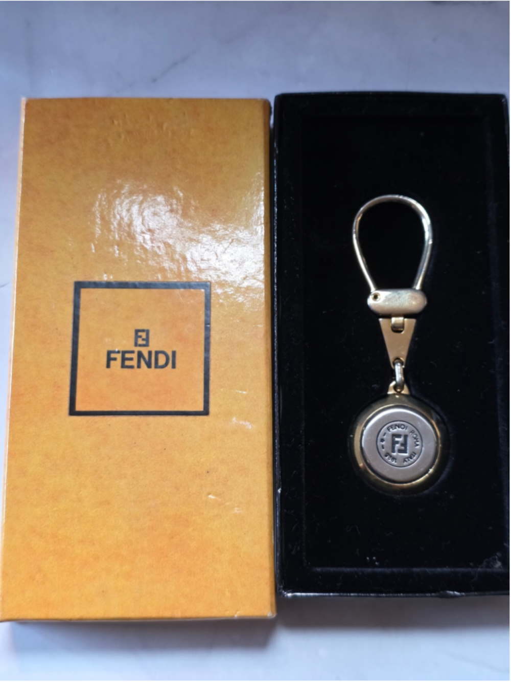 Fendi Roma 1925 Gold-Tone Keychain / Bag Charm with Box - Picture 2 of 6
